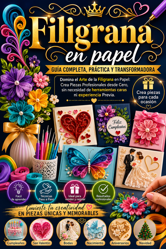 Manual definitivo de Filigrana en Papel + 3 bonos de regalo